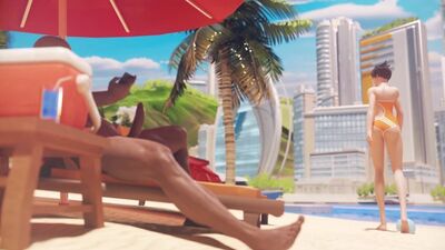 Tracer on beach